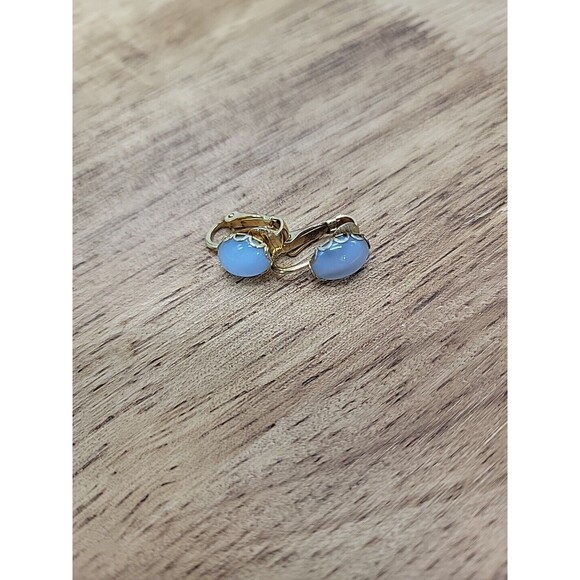 Park Lane Blue Moonstone Gold Tone Clip On Earrings - Picture 5 of 5